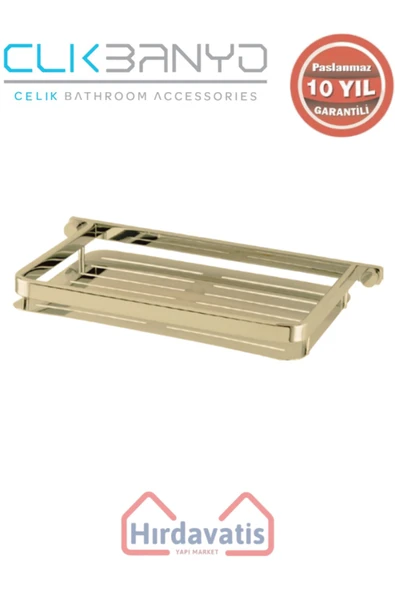 ÇELİK BANYO Paslanmaz Pirinç Mercan Saç Șampuanlık Krom 15x22cm Altın Sarı Gold ürün görseli 1