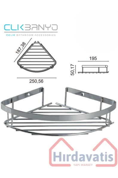 CLK BANYO Çelik Zerrin 304 Tekli 19x19cm - Resim 2