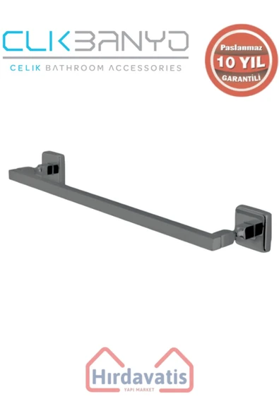 ÇELİK BANYO Paslanmaz Pirinç Kumru Kare Boru Uzun Havluluk 50cm Mat Siyah ürün görseli 1