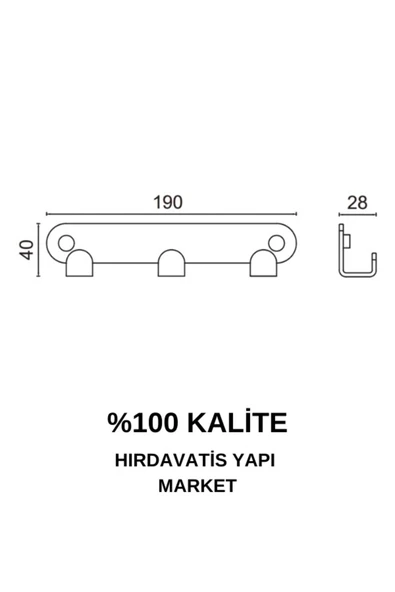 ÇELİK BANYO Paris DKP Üçlü Askılık Mat Siyah - Resim 2