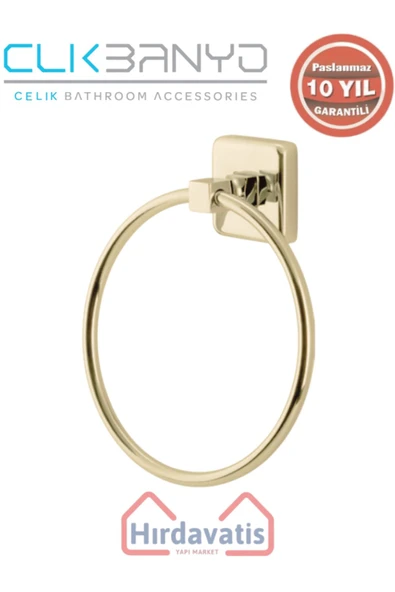 ÇELİK BANYO Paslanmaz Pirinç Kumru Yuvarlak Havluluk Altın Sarı Gold ürün görseli 1