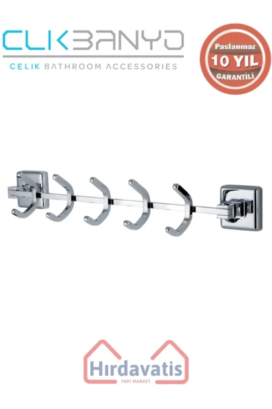 ÇELİK BANYO Paslanmaz Pirinç Kumru 5’li Askılık ürün görseli 1