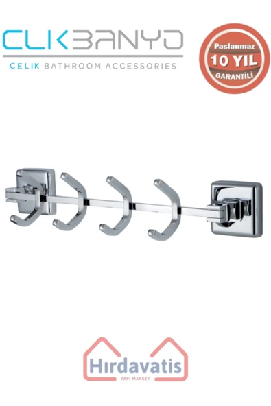 ÇELİK BANYO Paslanmaz Pirinç Kumru 4’lü Askılık ürün görseli 1
