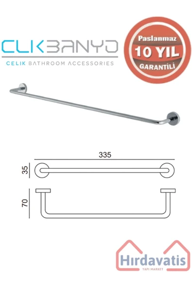 ÇELİK BANYO Paslanmaz Pirinç Eser Havluluk 30cm ürün görseli 1