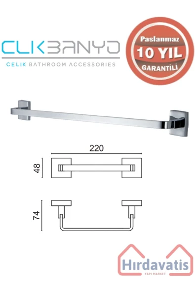 ÇELİK BANYO Paslanmaz Pirinç Tamay Havluluk 20cm ürün görseli 1