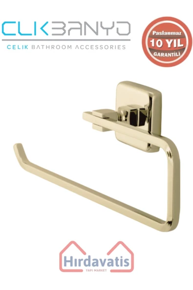 ÇELİK BANYO Paslanmaz Pirinç Kumru Açık Kağıt Havluluk Altın Sarı Gold ürün görseli 1