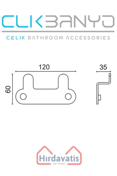 ÇELİK BANYO Paris DKP İkili Askılık Mat Siyah - Resim 2