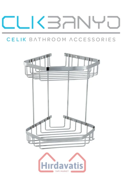 ÇELİK BANYO Selen 304 İkili 19x19cm Sabunluk Şampuanlık Ve Köşe Süngerlik ürün görseli 1