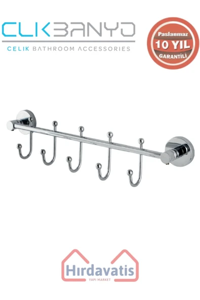 ÇELİK BANYO Paslanmaz Pirinç Dilek 5’li Askılık ürün görseli 1