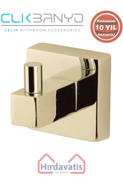 ÇELİK BANYO Paslanmaz Pirinç Tamay Tekli Askılık Altın Sarı Gold ürün görseli 1