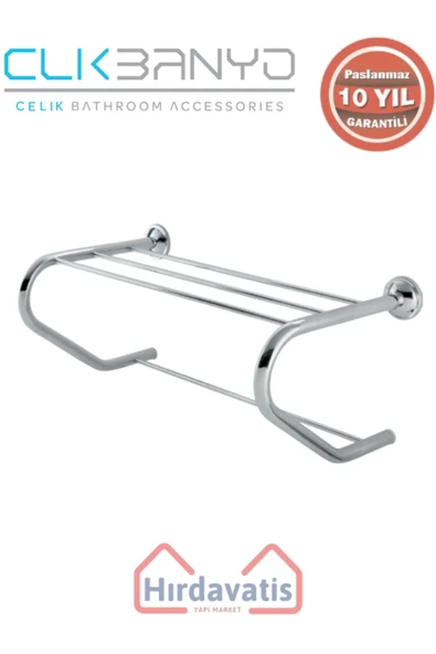 ÇELİK BANYO Paslanmaz Pirinç Bella Destekli Raf Havluluk 50cm ürün görseli 1