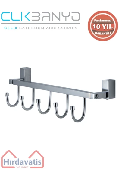ÇELİK BANYO Paslanmaz Pirinç Swwor 5’li Askılık ürün görseli 1