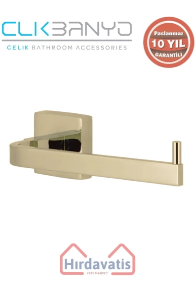 ÇELİK BANYO Paslanmaz Pirinç Tamay Kağıtlık Altın Sarı Gold ürün görseli 1