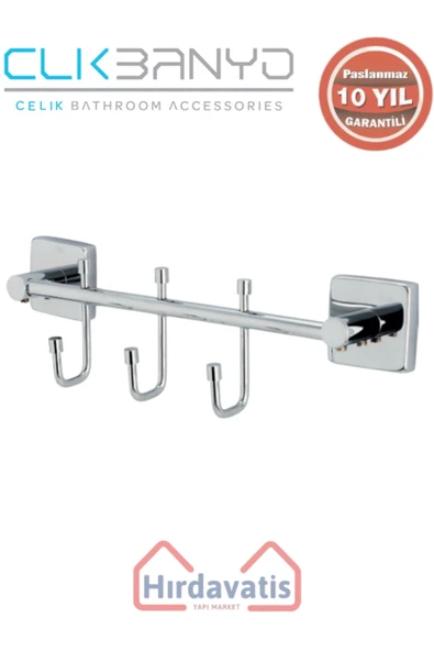 ÇELİK BANYO Paslanmaz Pirinç Vizyon 3’lü Askılık ürün görseli 1