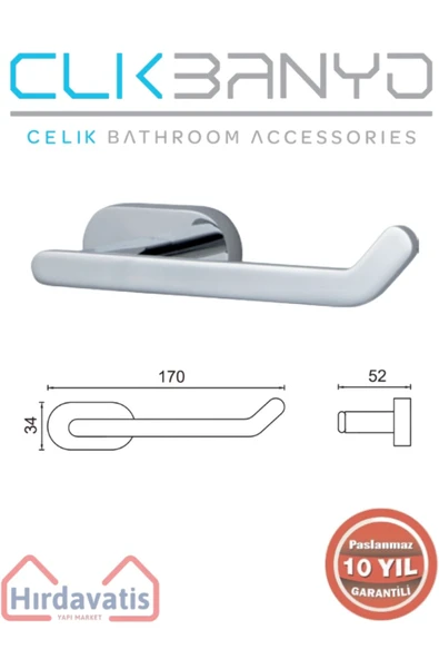ÇELİK BANYO Paslanmaz Pirinç Zirve Kağıtlık ürün görseli 1