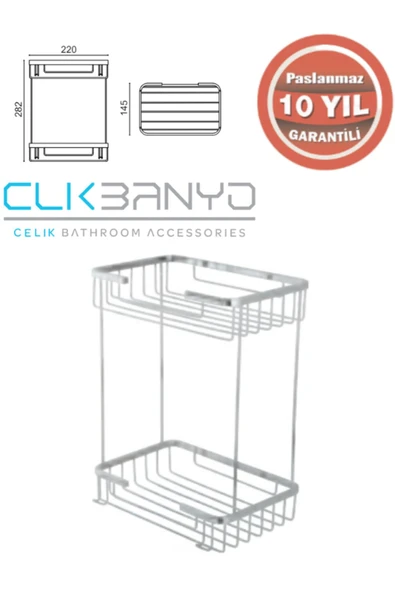 ÇELİK BANYO Taci Ikili 22X15 Sabunluk ve Şampuanlık ürün görseli 1