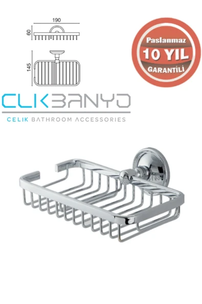 ÇELİK BANYO MERCAN ROZETLİ SABUNLUK VE ŞAMPUANLIK ürün görseli 1