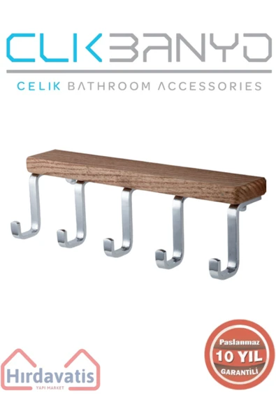 ÇELİK BANYO Paslanmaz Pirinç Selvi 5’li Askılık ürün görseli 1