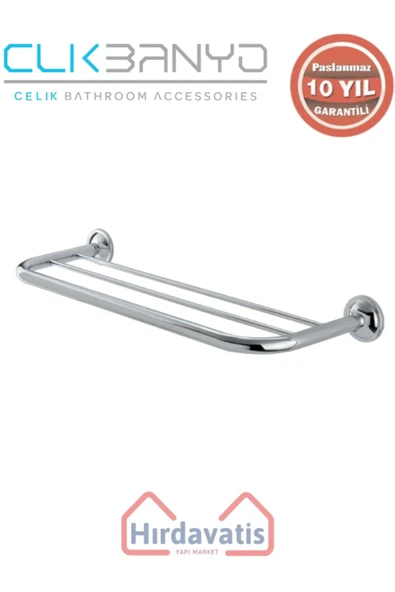 ÇELİK BANYO Paslanmaz Pirinç Bella Üçlü Uzun Havluluk 50cm ürün görseli 1