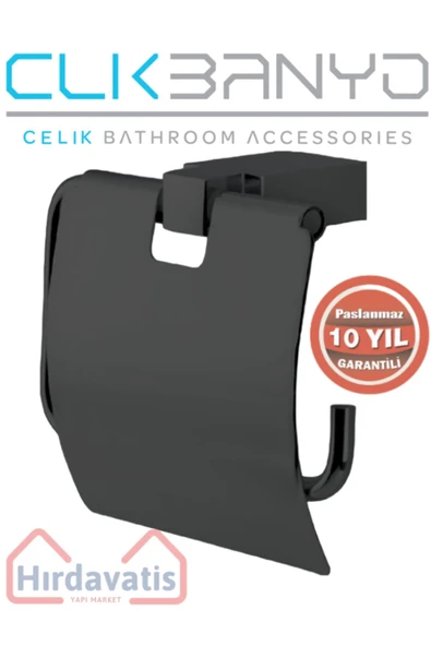 CLK BANYO Paslanmaz Pirinç Titanik Mat Siyah Tuvalet Kağıtlık ürün görseli 1