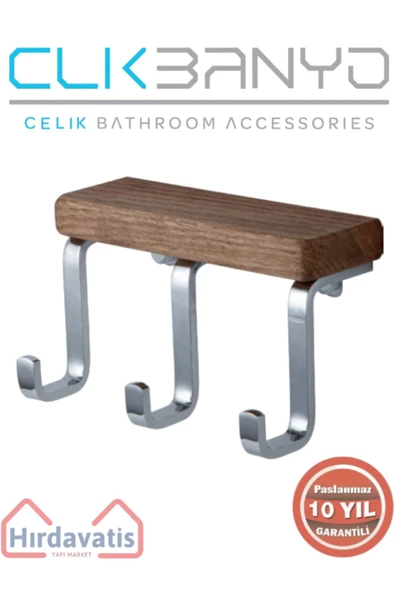 ÇELİK BANYO Paslanmaz Pirinç Selvi 3’lü Askılık ürün görseli 1