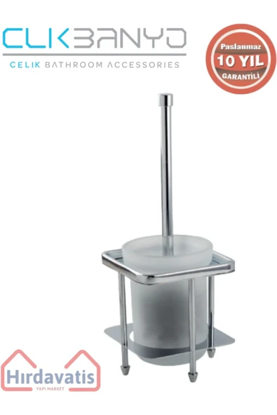 ÇELİK BANYO Paslanmaz Pirinç Mercan Set Üstü Klozet Fırçalık ürün görseli 1