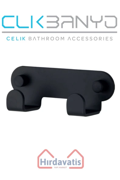 ÇELİK BANYO Paris DKP İkili Askılık Mat Siyah ürün görseli 1