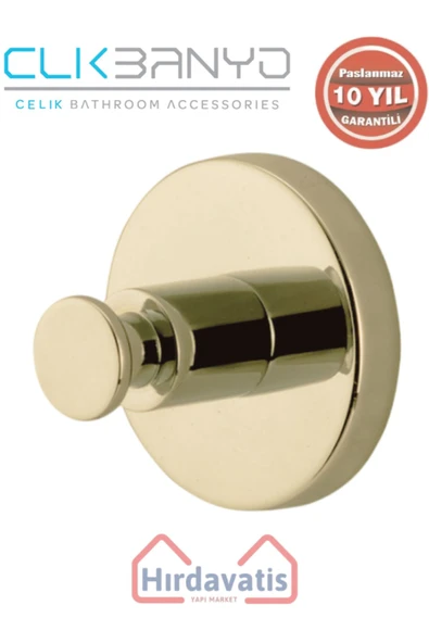 ÇELİK BANYO Paslanmaz Pirinç Flora Bornozluk Tekli Altın Sarı Gold ürün görseli 1