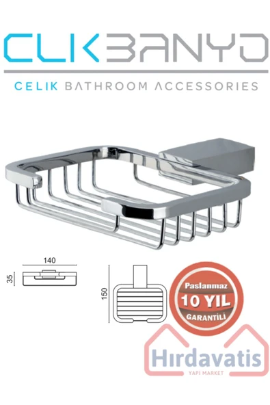 CLK BANYO Paslanmaz Pirinç Titanik Montajlı Katı Sabunluk ürün görseli 1