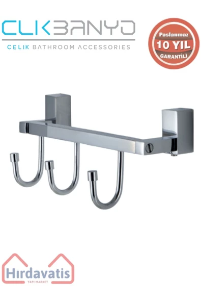 ÇELİK BANYO Paslanmaz Pirinç Swwor 3’lü Askılık ürün görseli 1