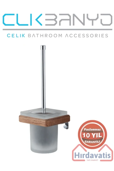 ÇELİK BANYO Paslanmaz Pirinç Selvi Montajlı Klozet Fırçalık ürün görseli 1