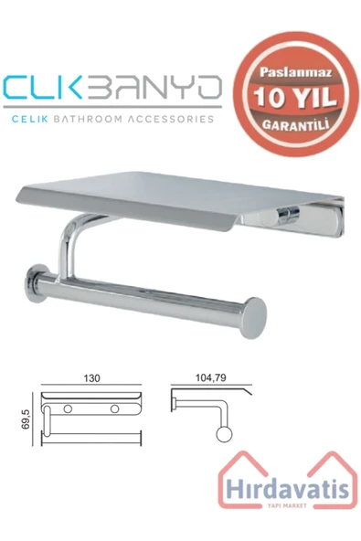 ÇELİK BANYO Paslanmaz Pirinç Vera Kapaklı Kağıtlık ürün görseli 1
