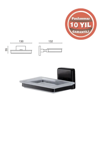 ÇELİK BANYO KU10-003.4 KUMRU SABUNLUK SİYAH ürün görseli 1