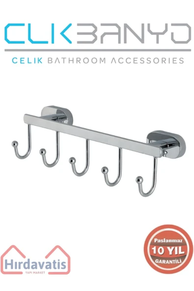 ÇELİK BANYO Paslanmaz Pirinç Zirve 5’li Askılık ürün görseli 1
