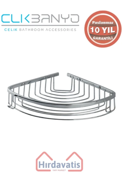 ÇELİK BANYO Paslanmaz Pirinç Destina Krom Tekli 19x19cm Sabunluk Şampuanlık Ve Köşe Süngerlik ürün görseli 1