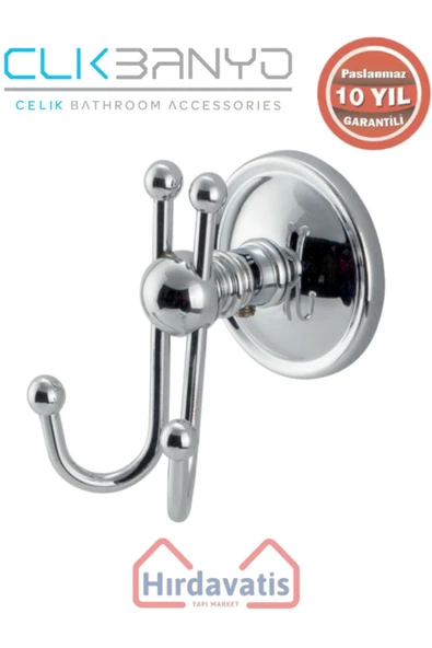 ÇELİK BANYO Paslanmaz Pirinç Bella Çıkmalı Çiftli Askılık ürün görseli 1