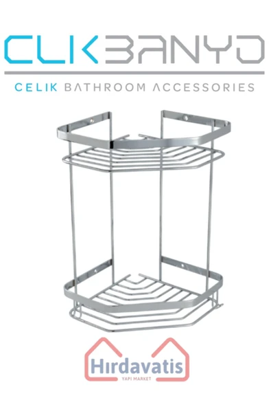 ÇELİK BANYO Erpa 304 Kapalı İkili 19x19cm Sabunluk Şampuanlık Ve Köşe Süngerlik ürün görseli 1