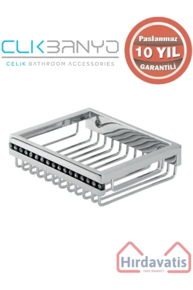 ÇELİK BANYO Paslanmaz Pirinç Swwor Lamalı Tel Sabunluk 10x12cm ürün görseli 1
