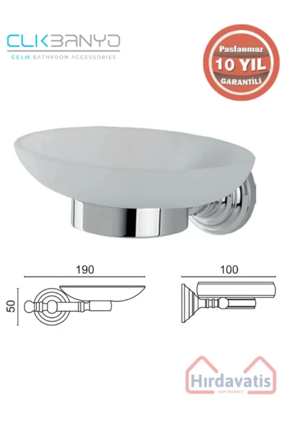 ÇELİK BANYO Paslanmaz Pirinç Ottoman Sabunluk 10 Yıl Garantili ürün görseli 1