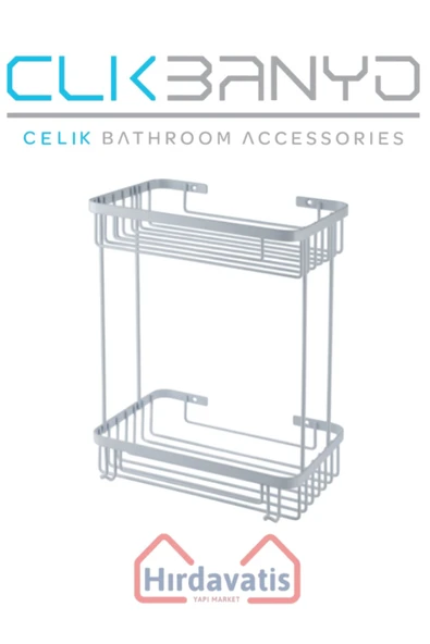 ÇELİK BANYO İkili Metal Taci 23x15x30 Sabunluk Şampuanlık Ve Köşe Süngerlik ürün görseli 1