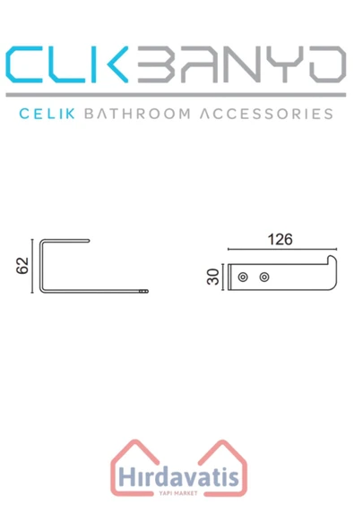 ÇELİK BANYO Paris DKP Kağıtlık Mat Siyah - Resim 2