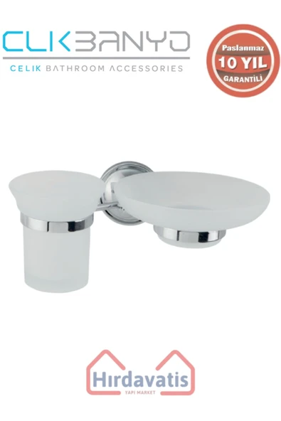 ÇELİK BANYO Paslanmaz Pirinç Bella Erciyes Sabunluk Di? Fırçalık ürün görseli 1