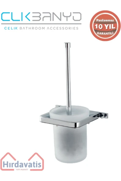 ÇELİK BANYO Paslanmaz Pirinç Mercan Montajlı Klozet Fırçalık ürün görseli 1