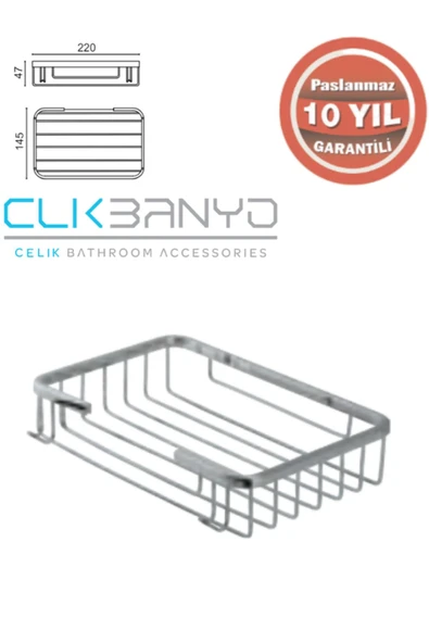 ÇELİK BANYO Taci Tekli 22X15 Sabunluk ve Şampuanlık ürün görseli 1