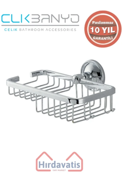 ÇELİK BANYO Paslanmaz Pirinç Mercan Lifli Rozetli 10x19cm Sabunluk Şampuanlık Ve Köşe Süngerlik ürün görseli 1