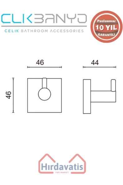 ÇELİK BANYO Paslanmaz Pirinç Vizyon Tekli Askılık - Resim 2