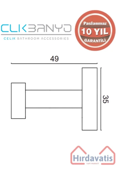 ÇELİK BANYO Paslanmaz Pirinç Eser Bornozluk - Resim 2