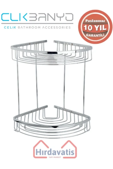 ÇELİK BANYO Paslanmaz Pirinç Destina Krom İkili 19x19cm Sabunluk Şampuanlık Ve Köşe Süngerlik ürün görseli 1