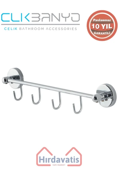 ÇELİK BANYO Paslanmaz Pirinç Karaca 4’lü Askılık ürün görseli 1
