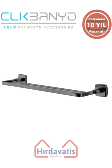 ÇELİK BANYO Paslanmaz Pirinç Milano 2’li Uzun Havluluk 50cm Mat Siyah ürün görseli 1